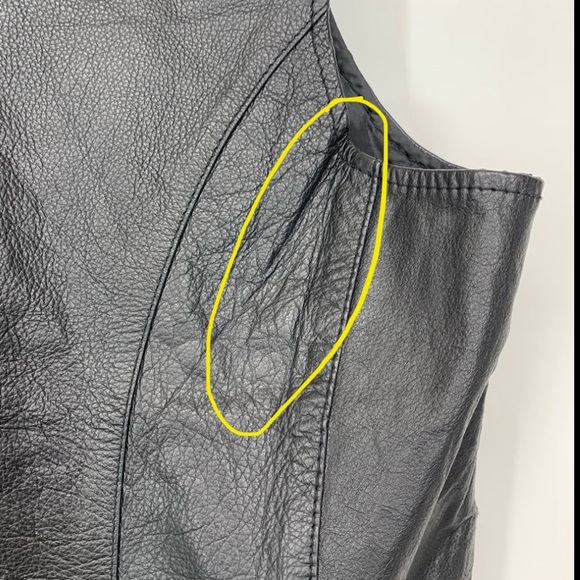 First Manufacturing Motorcycle Gear Black Leather Button Up Vest Size XXL - Picture 7 of 16